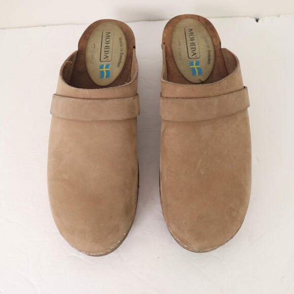 Moheda Tan Suede Clogs size 41 - Picture 1 of 7